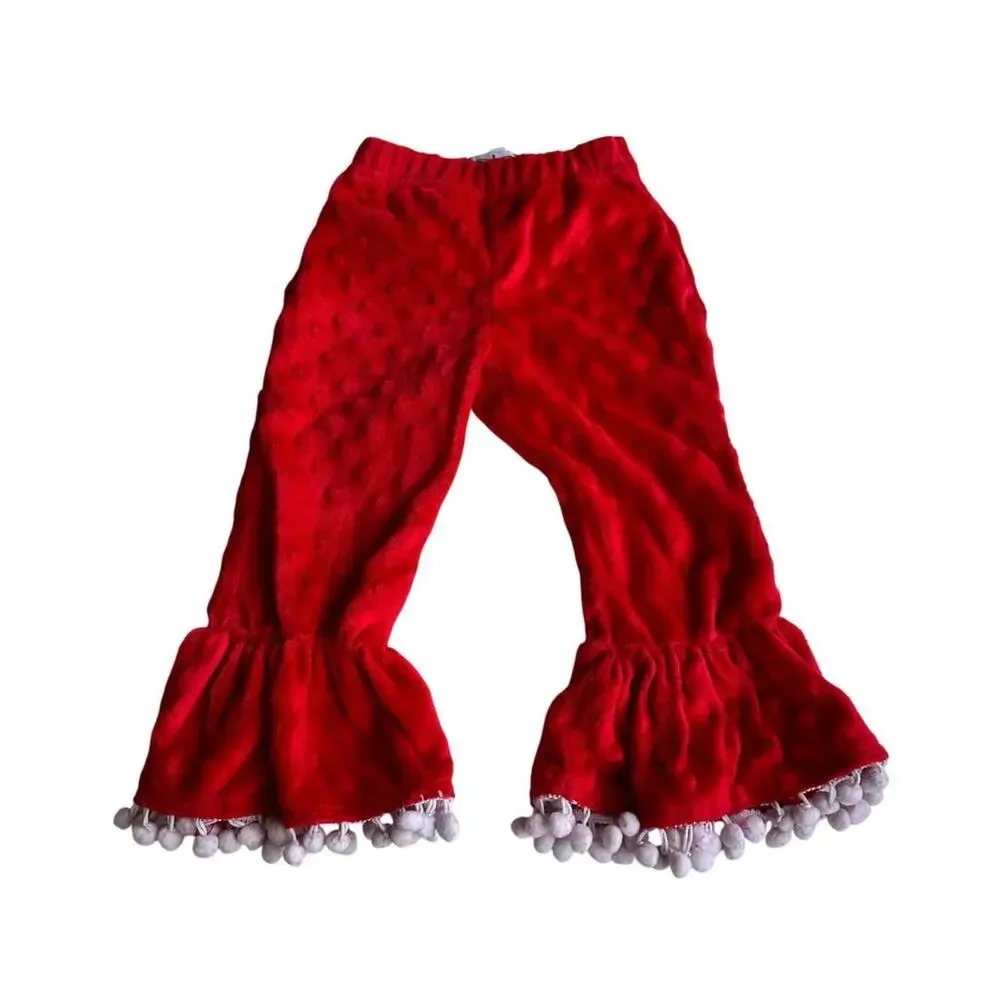 Mud Pie Red Minky Bell Bottom Leggings Set for Girls 2T/3T